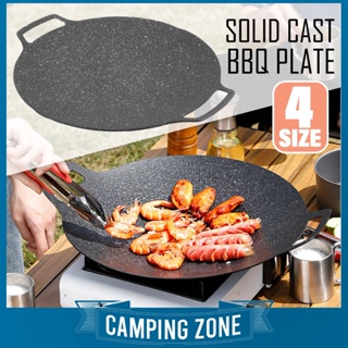 Barbecue Frying Pan With Handle, Round Cast Iron Thickened Round Baking Pan,  Outdoor Baking Pan Cast Iron Baking Pan Cast Iron Pizza Pan Cast Iron Pot Pizza  Pan, Outdoor Camping Picnic Hiking