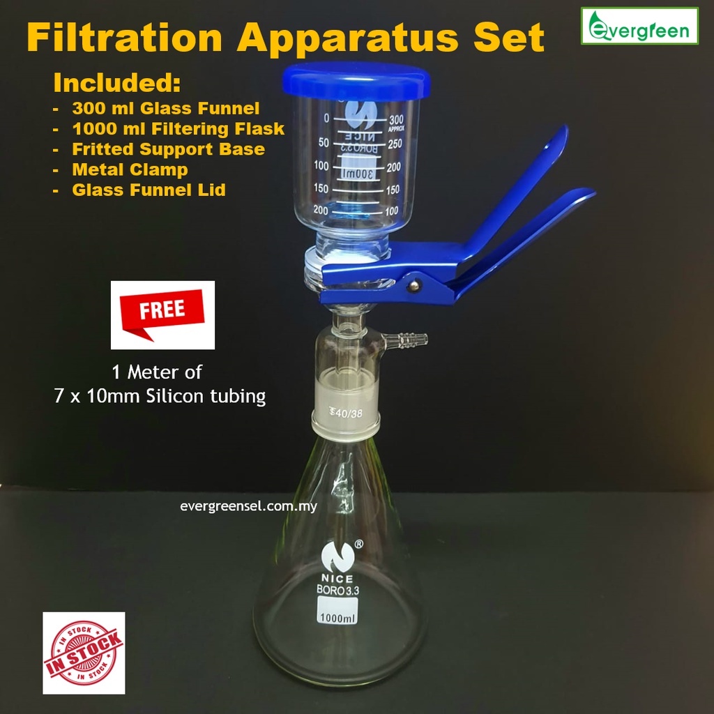 Laboratory Filtration Apparatus Set, with 300 ml Glass Funnel and 1000