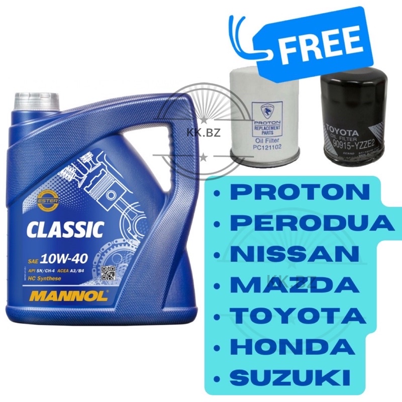 (MADE IN GERMANY)MANNOL 7501 CLASSIC 10w40 Semi Synthetic Engine Oil 4L