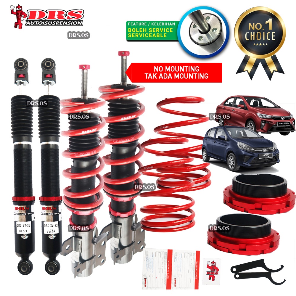 DRS High Low Soft Hard Bodyshift Adjustable Absorber for Perodua Axia