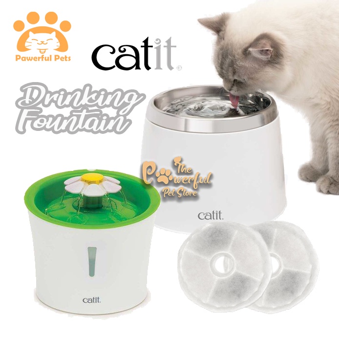 PAWERFUL Catit Pet Drinking Fountain Flower Fountain 3L Stainless Steel