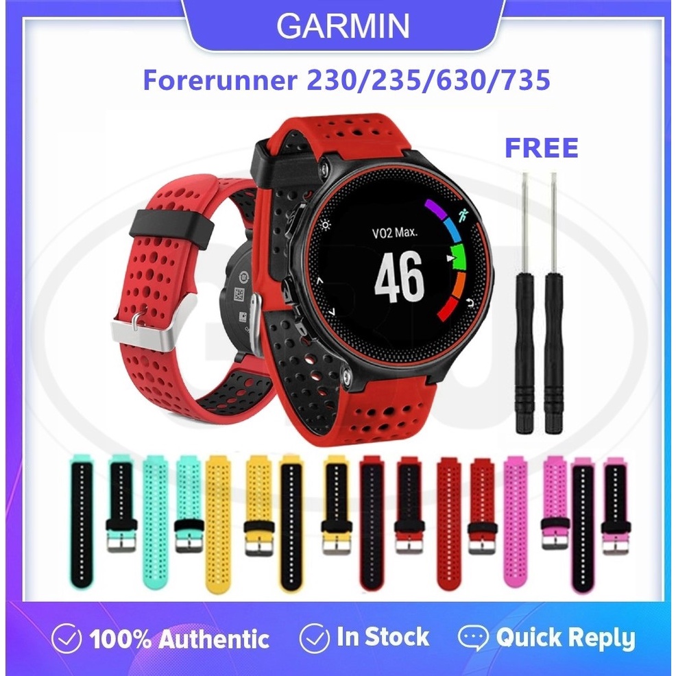 Garmin Forerunner 235 735XT 230 630 Coros Pace 220 230 620 630 Approach S5 S6 Soft Silicone Strap Band 22mm Shopee Malaysia