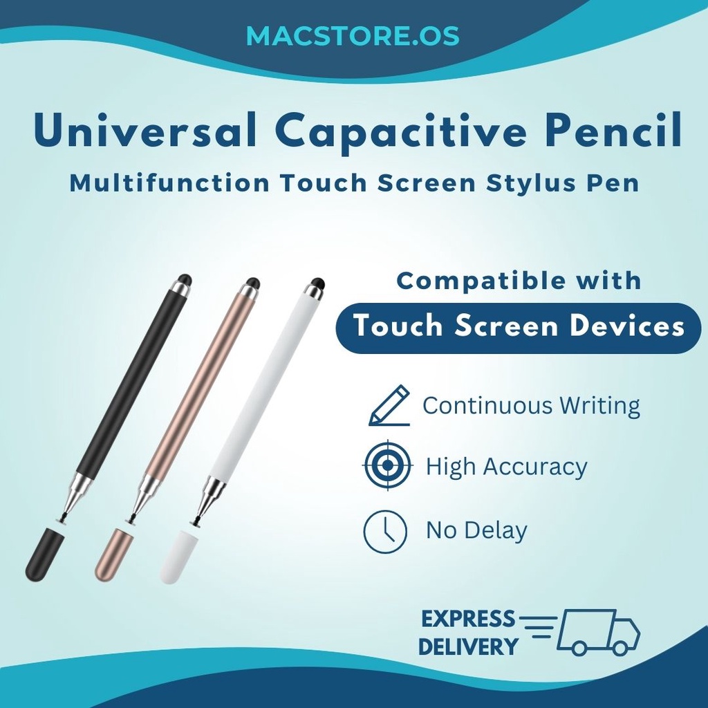 2 in 1 Universal Capacitive Pen Compatible for Phone, Tablet, Peranti