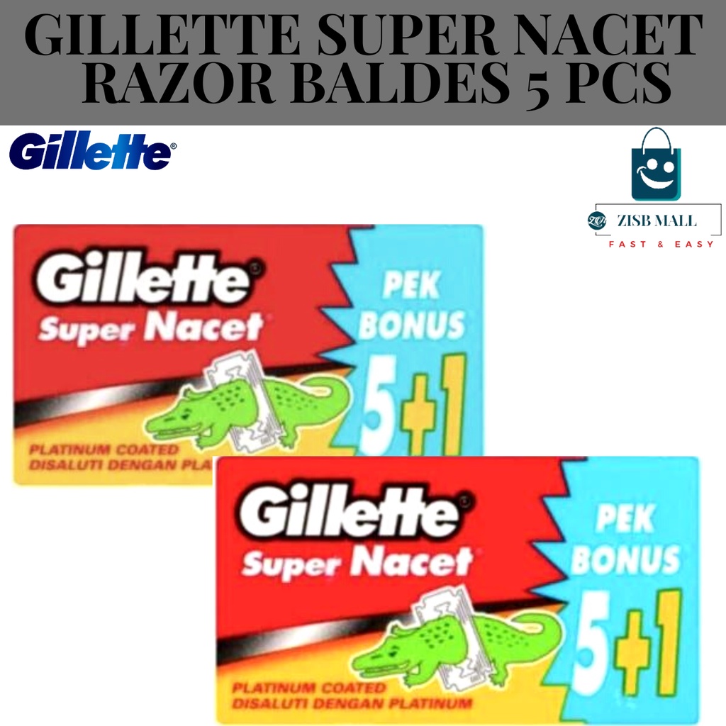 [ORIGINAL]GILLETTE SUPER NACET RAZOR BLADES 20 PCS(1 TUCK 5+1 BLADES