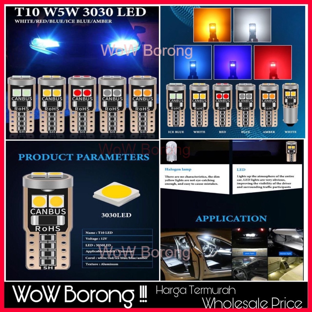 1PCS T10 LED bulb car light W5W Car LED 194 168 W5W CANBUS interior ...