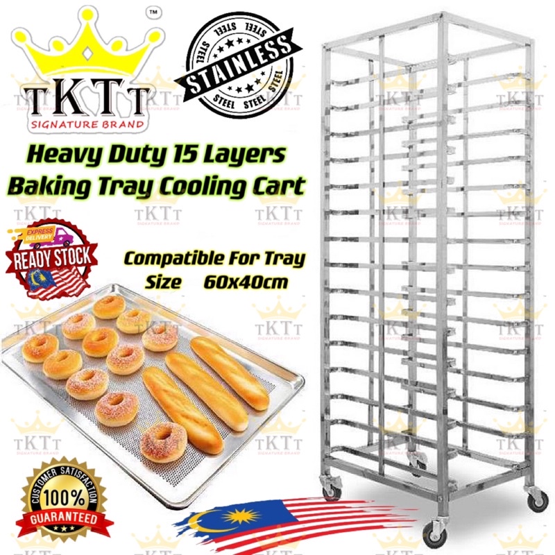 TKTT 15 Layers Baking Cooling Cart Baking Tray Grill Baker Cooling Cart