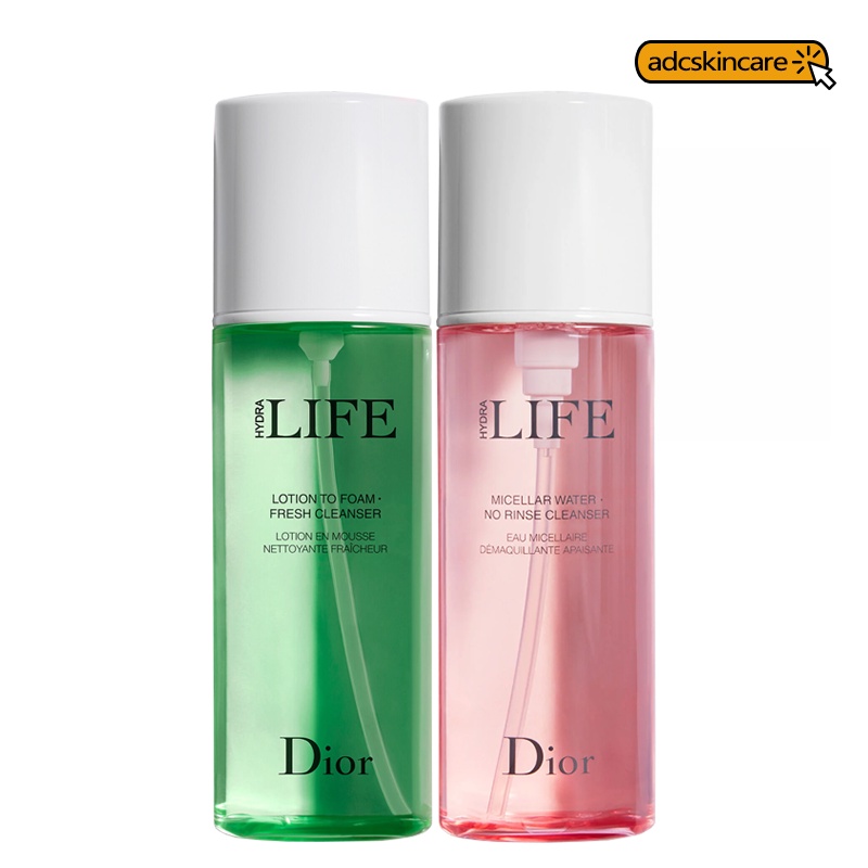 Dior Hydra Life Lotion To Foam Fresh Cleanser 190ml / Micellar Water No Rinse Cleanser 200ml
