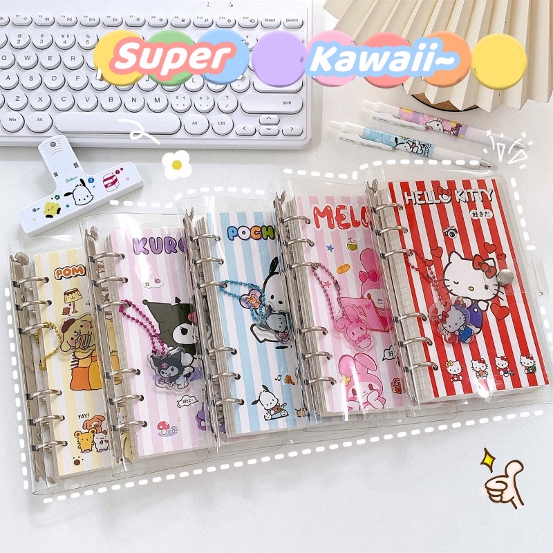 A6 LooseLeaf Notebook 100 Pages Sanrio Cartoon DIY Handbook Diary Cute