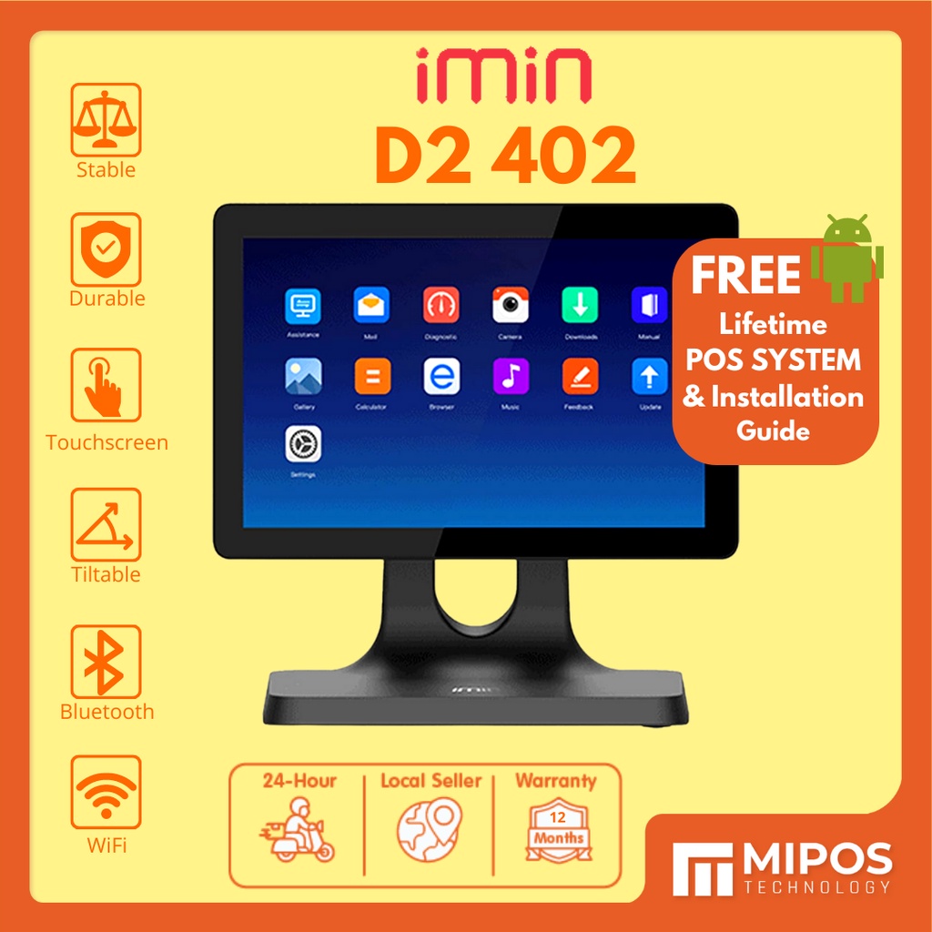 Imin D2 402 10 1 Inch Touchscreen Pos Android Terminal System