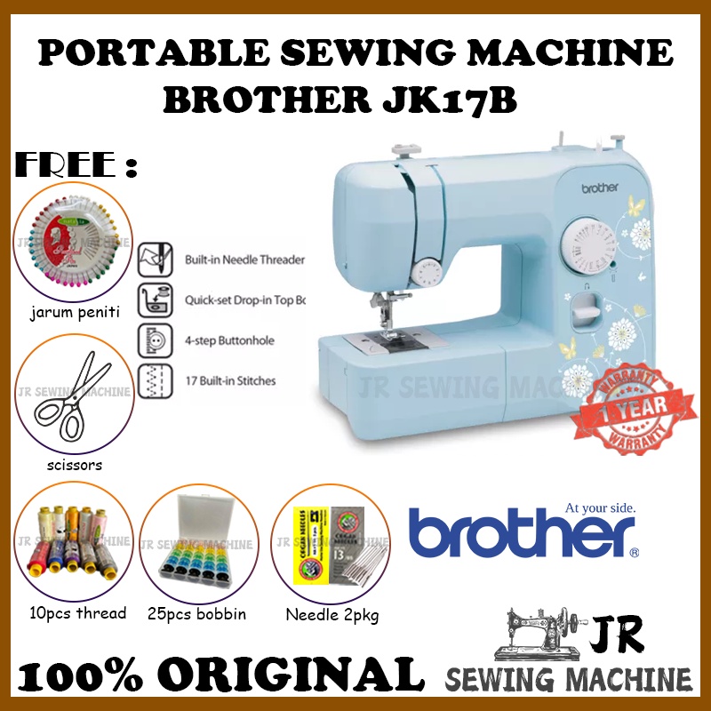 Brother Portable Sewing Machine JK17B Home Electrical Portable Mesin