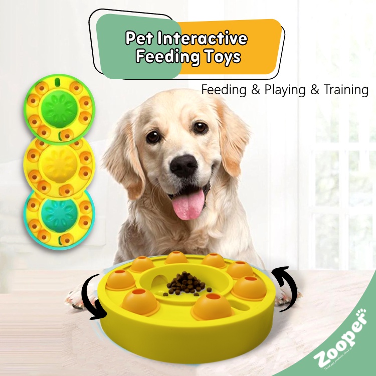 Dog Puzzle Food Dispenser Toy, Plastic Dog Turnable Toy