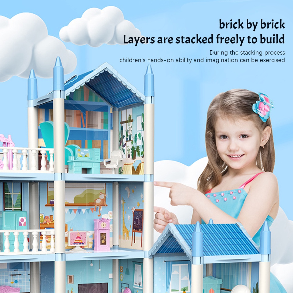 Babys DIY Barbie Doll House toys Model Big Set Princess barbie Dream