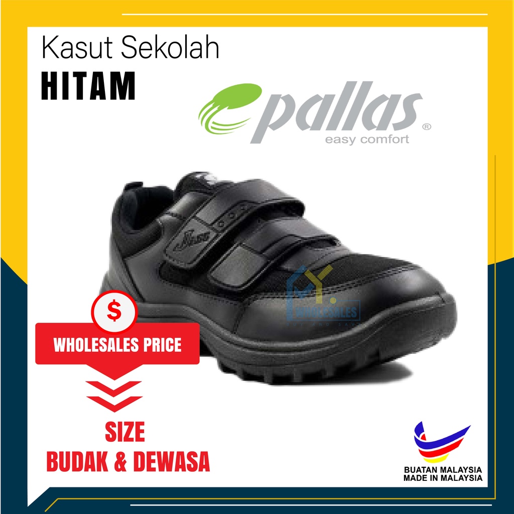 306 0209bk 307 0209bk Kasut Sekolah Jenama Pallas Jazz Kasut Hitam