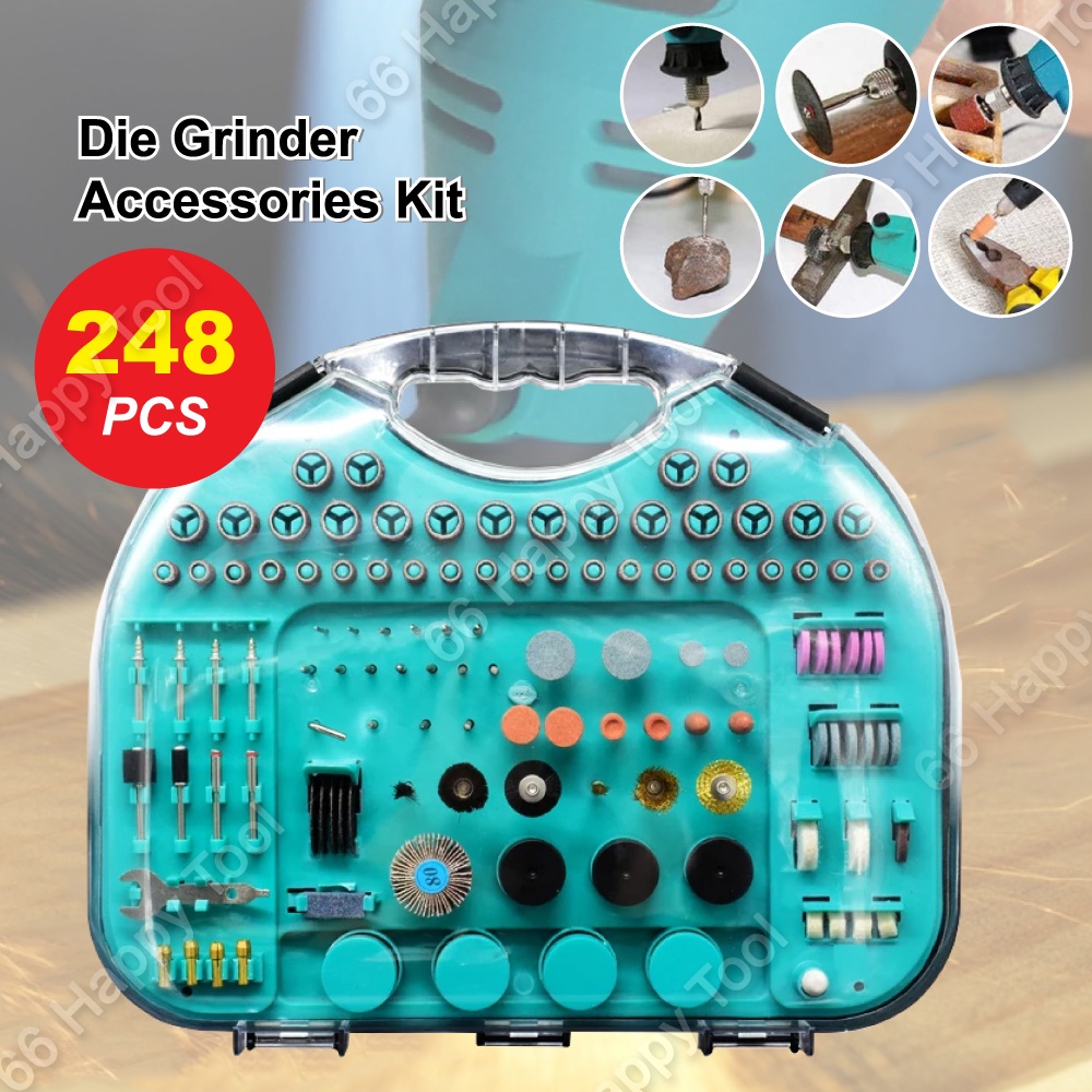 248pcs Die Grinder Accessories Kit Engraving Polishing Accessory Rotary ...