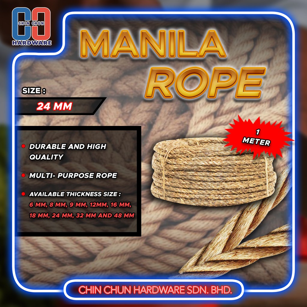 24mm MANILA ROPE|DURABLE ROPE|MULTI-PURPOSE ROPE|KNOTS TWISTED MANILA ...