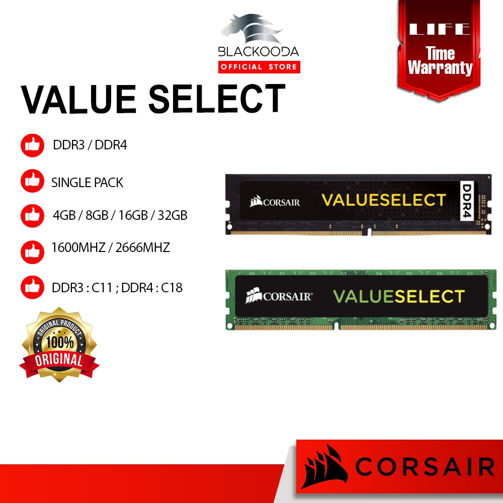 4gb Ram Corsair Value Select 4gb Ddr4 2133mhz Corsair Value Select