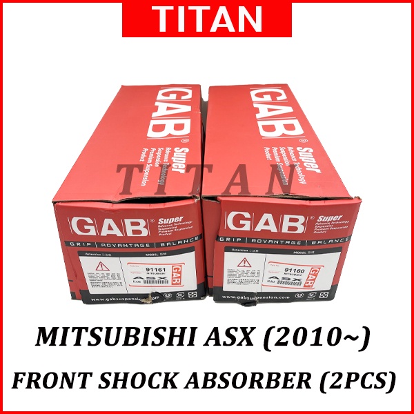 GAB Front & Rear Shock ABsorber (GAs Type) Mitsubishi ASX 2W 4W ...