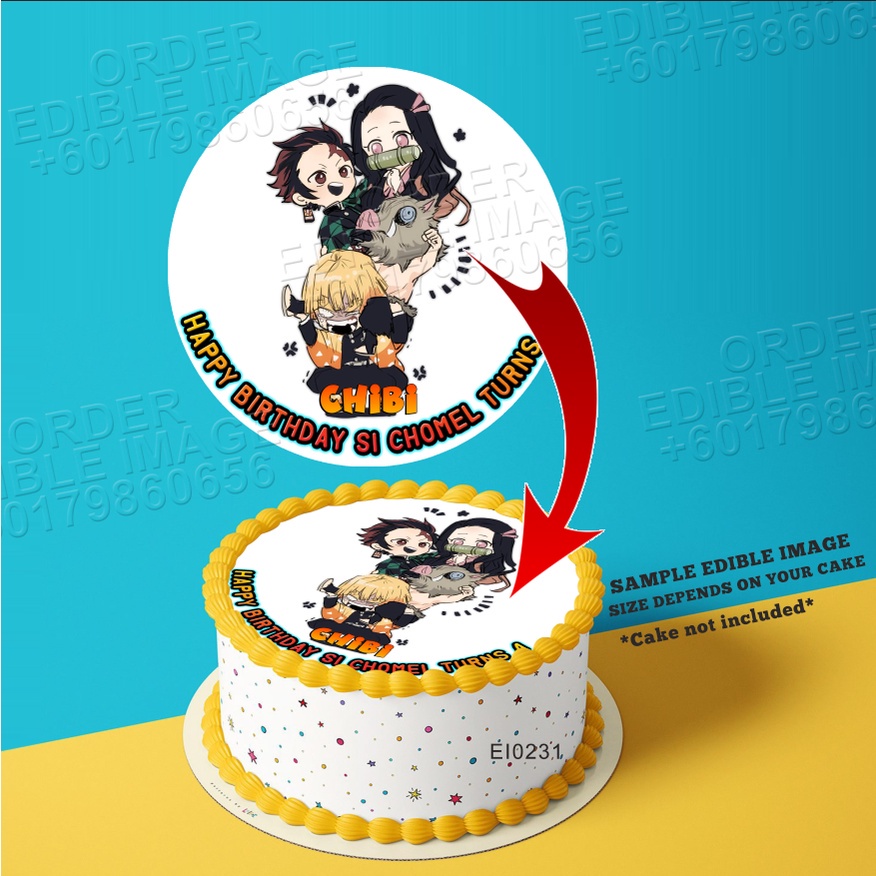 Printing EI Chibi Edible Image Print Cake Photo Icing Paper Birthday ...