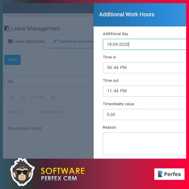 Timesheets and Leave Management module for Perfex CRM v1.1.7 | Shopee ...