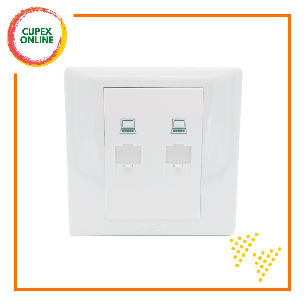 T&J Dazzle 2 Gang Data Outlet RJ45 (Cat5E) (HB802-PC) | Shopee Malaysia