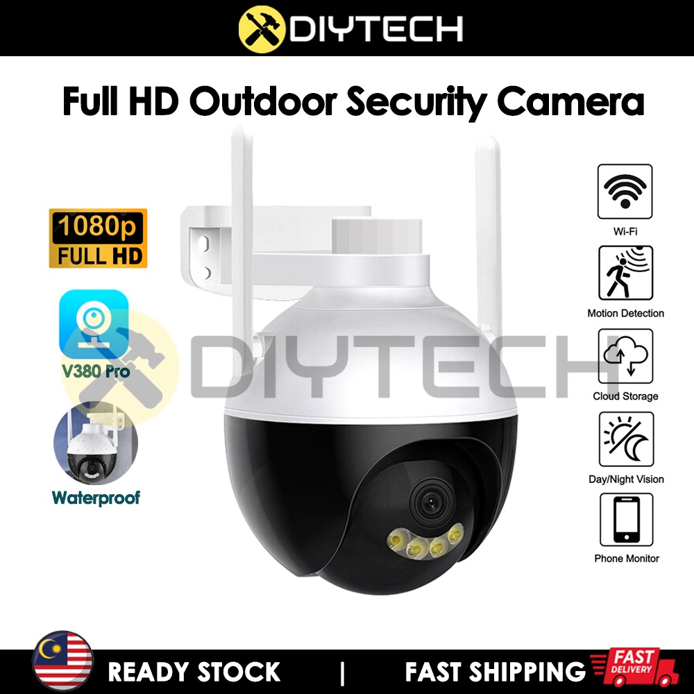 DIYTECH 3MP Full HD PTZ CCTV WiFi IP Camera Human Detection Video ...