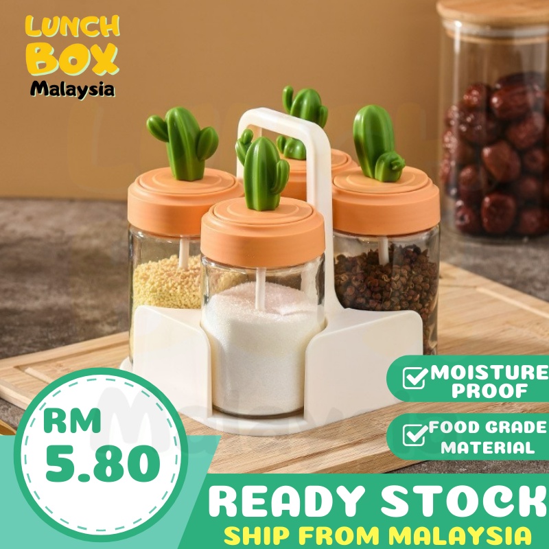Lunch Box 🇲🇾 Cactus Seasoning Bottle Seasoning Container Glass With