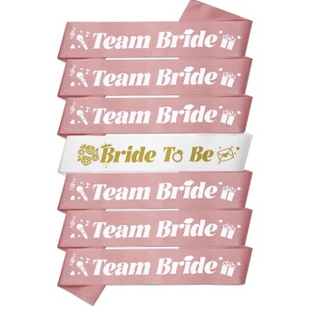 Rose Gold Bridal Shower Decoration Set Bride to Be Team Bride Sash Hair ...