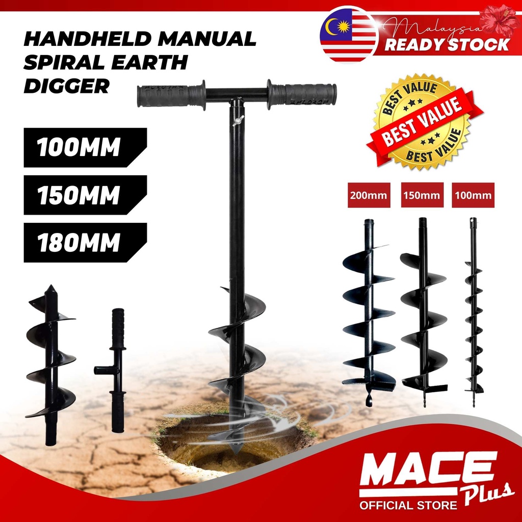 100mm 150mm 180mm Manual Handheld Digger Earth Auger Digger Post Hole