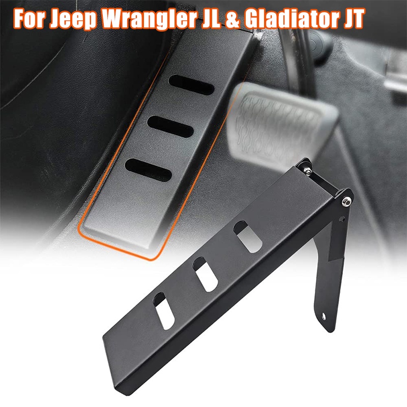 Metal Car Brake Pedal Left Side Footrest Kick Panel Adjustable for Jeep