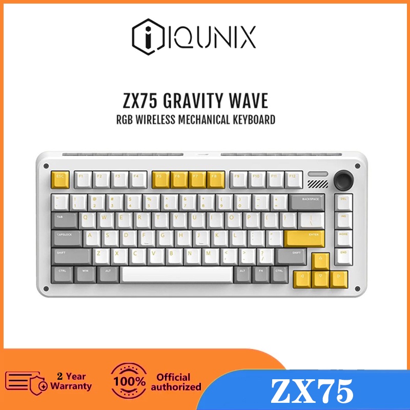 iQUNIX ZX75 Gravity Wave Wireless RGB Hot-Swappable Mechanical Keyboard ...