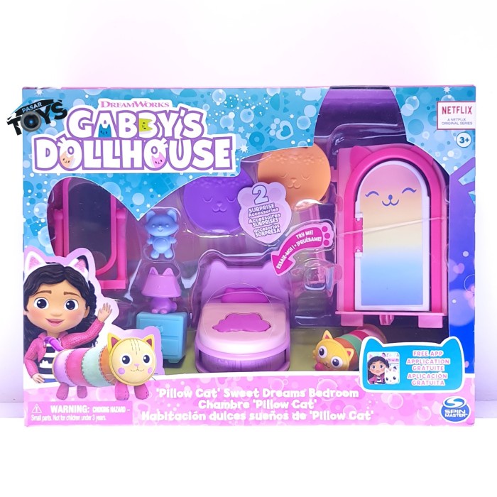 Gabby's Dollhouse Pillow Cat Sweet Dreams Bedroom Shopee Malaysia
