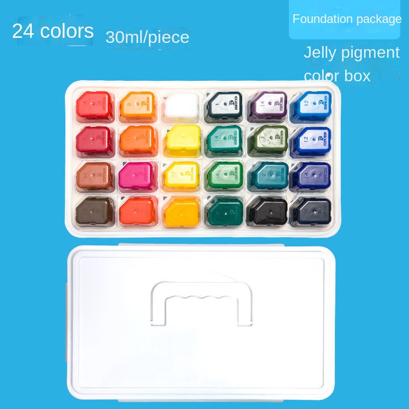 Gouache Paint Set 24 Colors Children Primary School Student 30ml Jelly