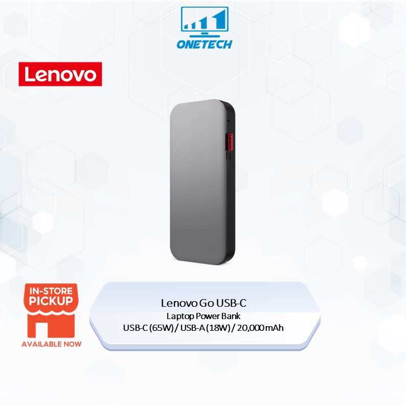 Lenovo Go USBC Laptop Power Bank Thunder Black/20,000mAh/1 Year