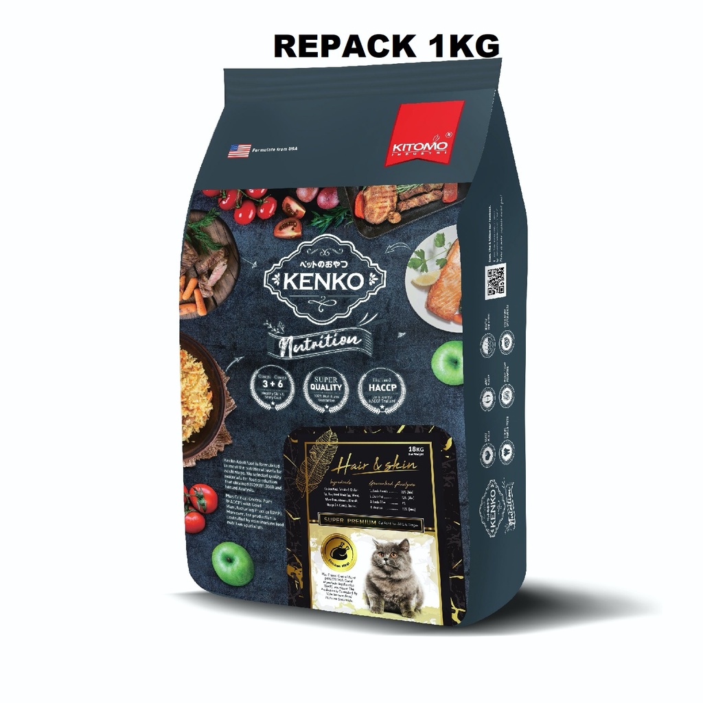 REPACK KENKO NUTRITION CAT FOOD HAIR AND SKIN ALL LIFE STAGES 1 KG