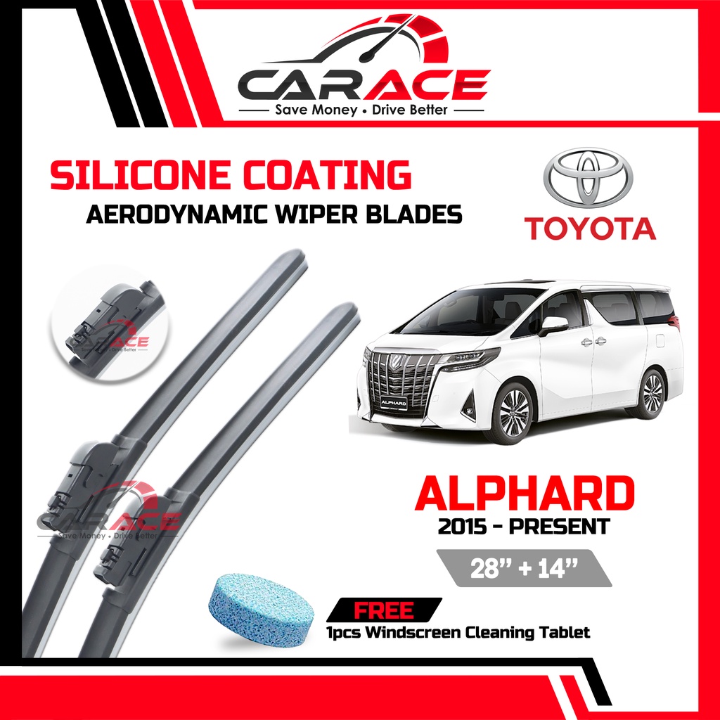 TOYOTA ALPHARD 2015-2020 Present | CARACE SILICONE Aerodynamic Wiper ...