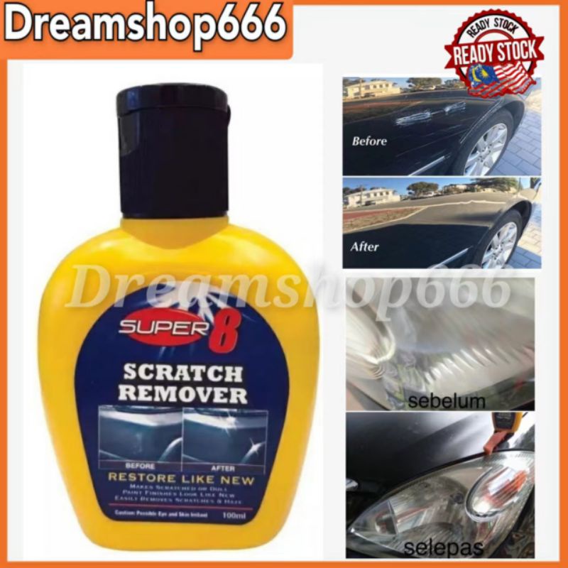 Scratch Remover Super8 Wax Polish Headlamp Restore Renew car/Hilang