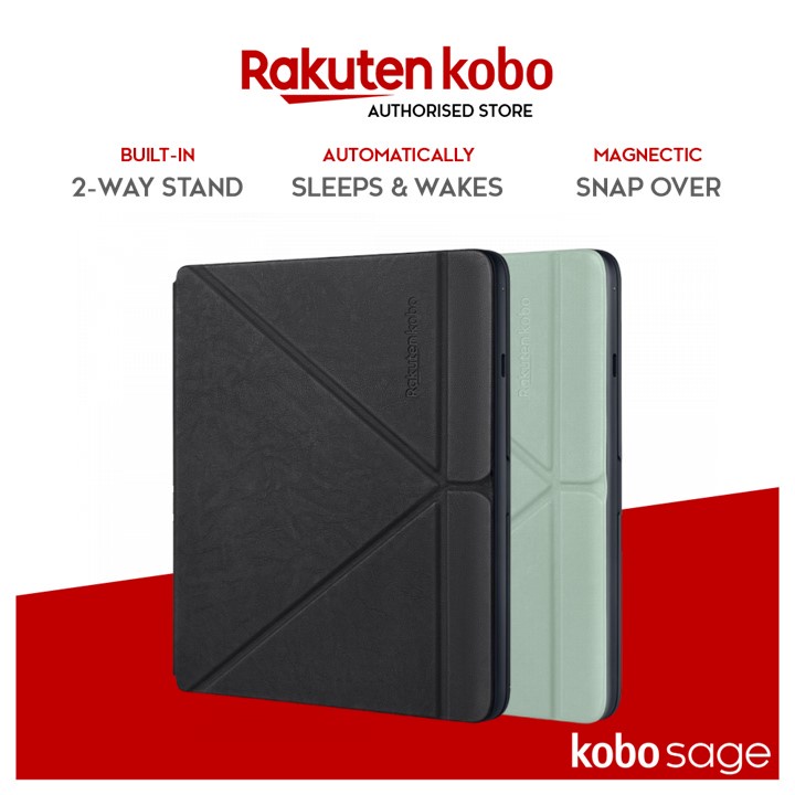 Rakuten Kobo Sage eReader SleepCover Black/Light Green Shopee Malaysia