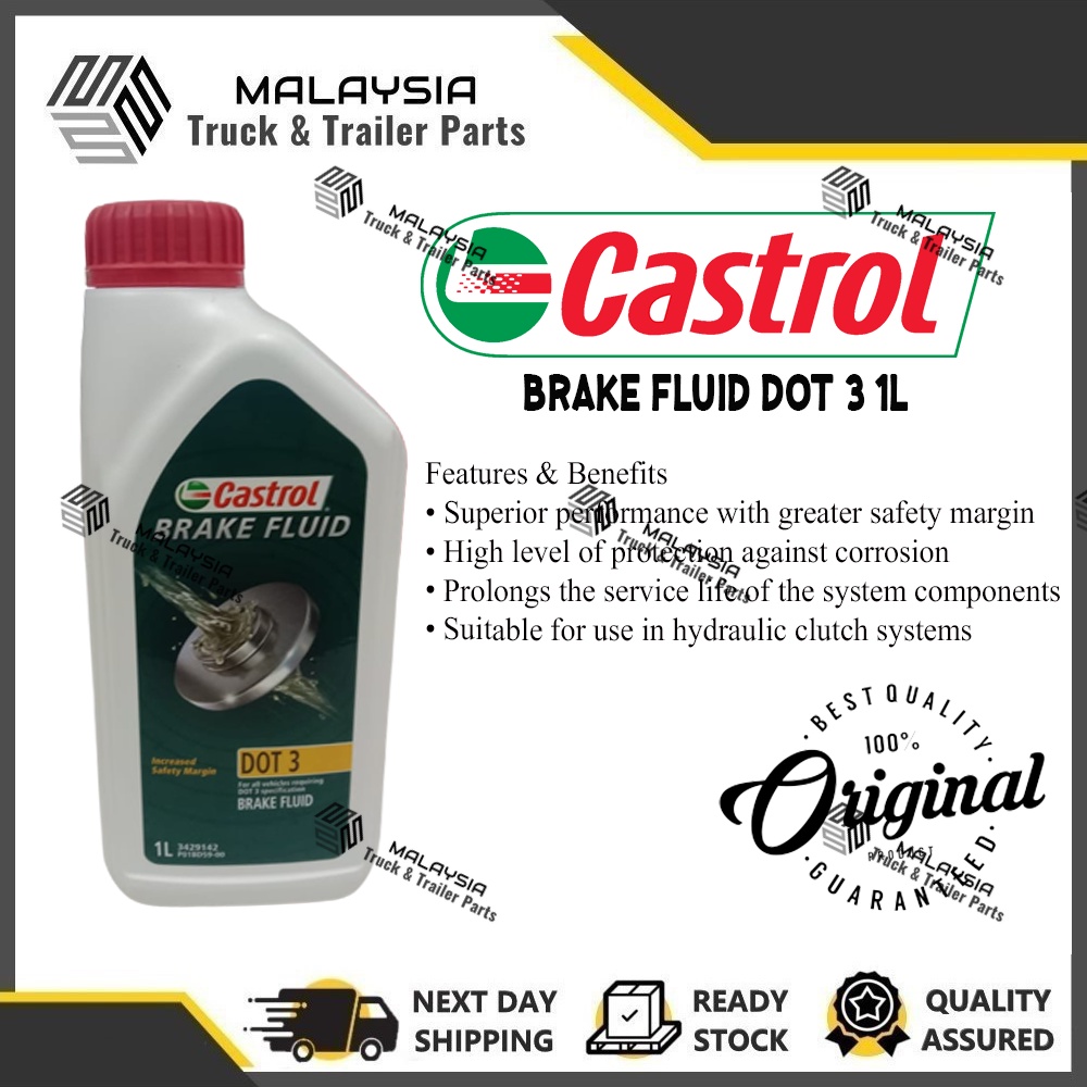 Castrol Brake Fluid DOT 3 (1L) Minyak Brek (NEW PACKAGING) Shopee
