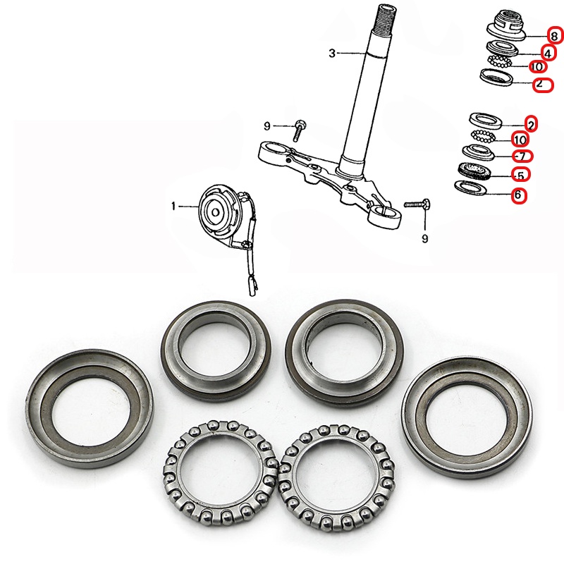 STEERING STEM BEARINGS AND RACE SET FOR HONDA CRF50 XR50 Z50 C70 CT70