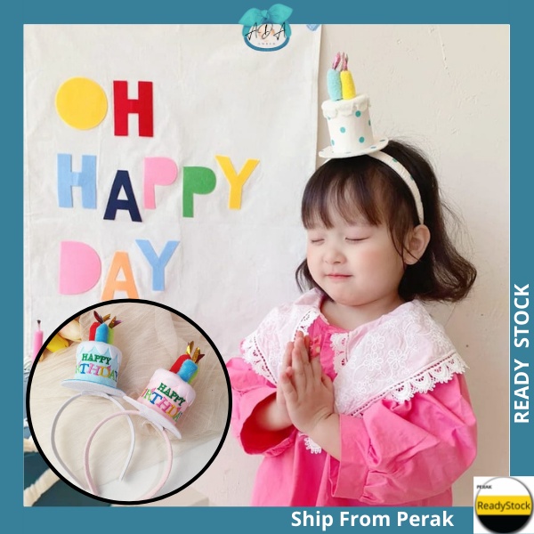 AIDA. 🎂INS Korea Happy Birthday Cake Candle Hat Party Cute Headband