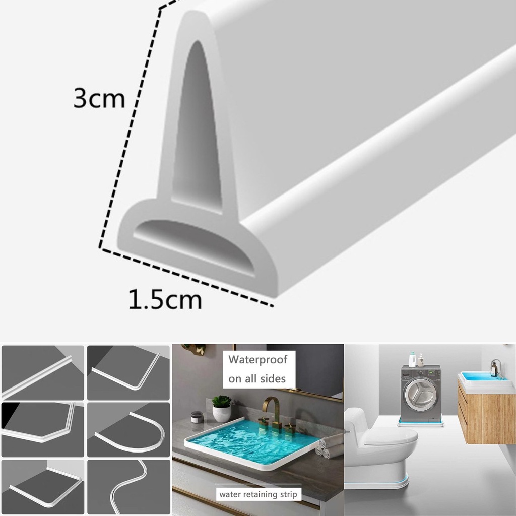 PNL Silicone Bathroom Water Stopper shower retaining strip L shape ...