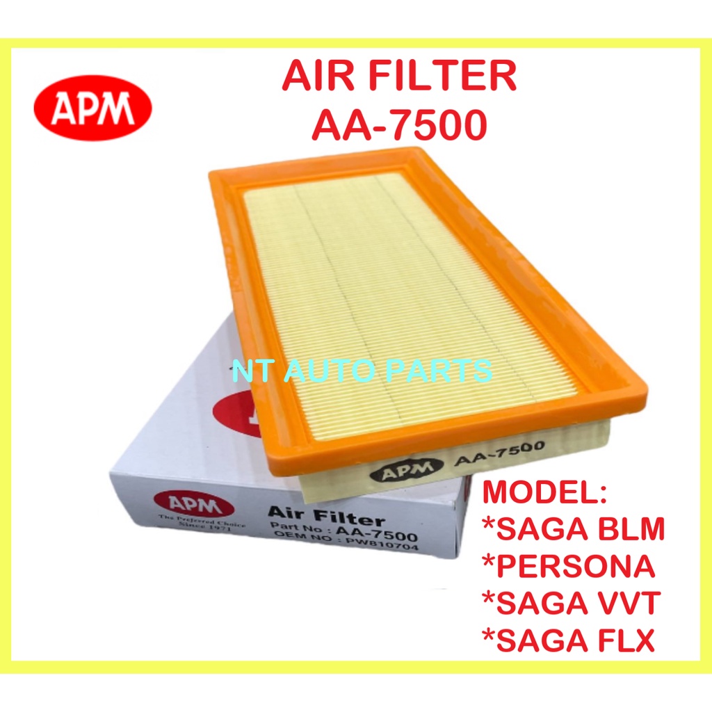 Proton Saga BLM FL FLX VVT / Persona / Iriz / Preve APM Air Filter ...
