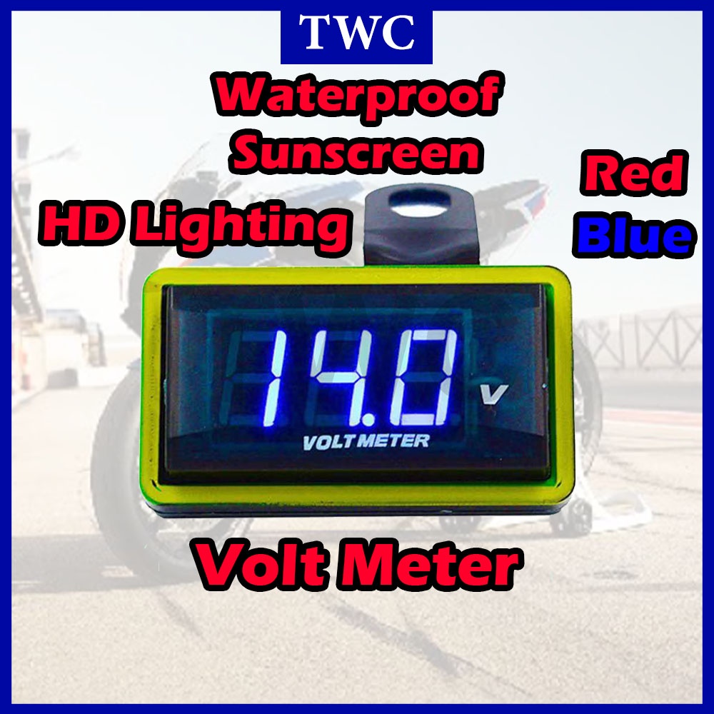 TWC Volt Meter Motorcycle Universal Check Bateri Meter YSUKU Y150 LC135 ...