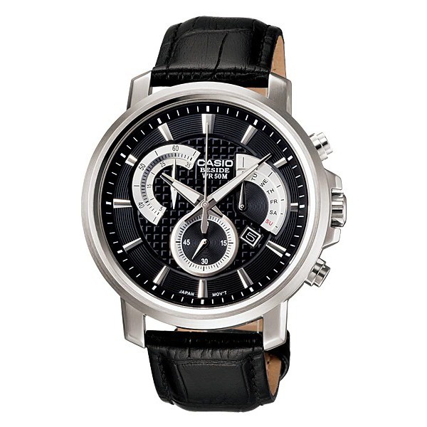 Casio Beside BEM 506L 1A Men s Dress Chronograph Watch Black