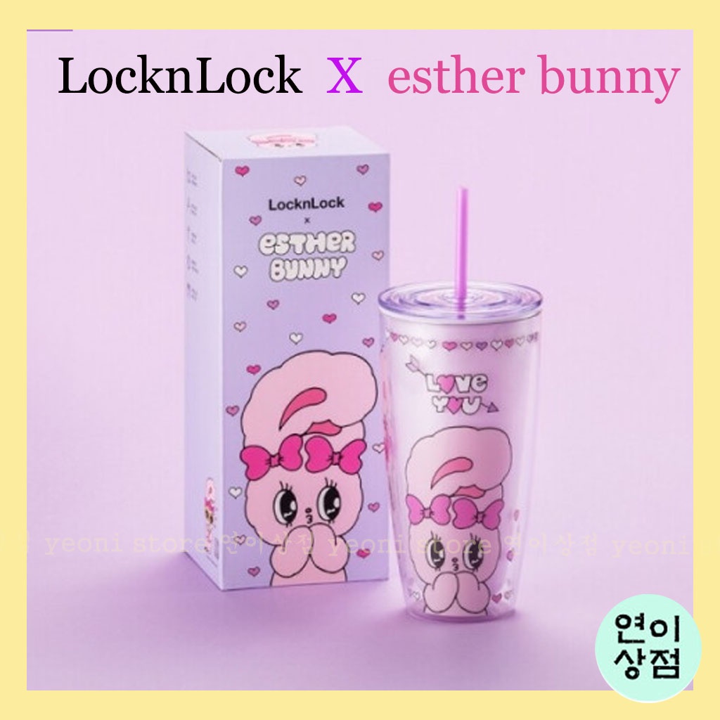 lock n lock x esther bunny cold cup 720ml BPA free water bottle