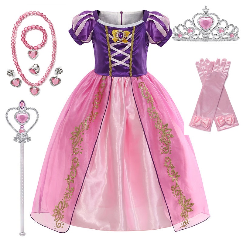 Disney Rapunzel Deluxe Princess Interactive Light Up Costume Tiara Wand Sz 9/10 - View #5