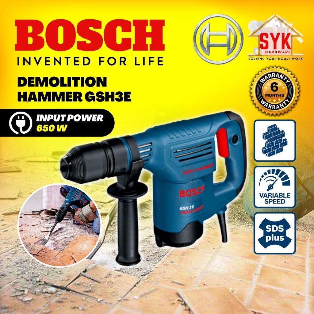SYK Bosch GSH E GSH3E Professional Heavy Duty Demolition Hammer