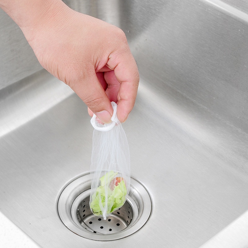LH 100pcs Disposable Kitchen Sink Net Filter Basket Bag Drain Filter ...