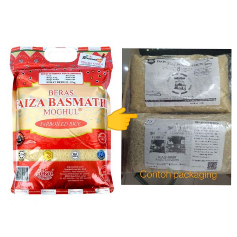 Basmathi Rice Trial Pack | Beras Faiza Pek Percubaan (repack) | Shopee ...