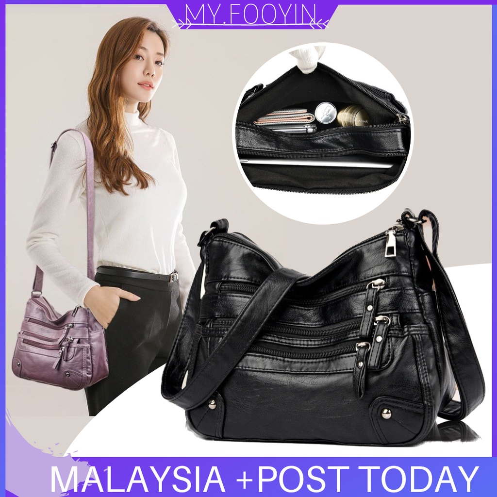 N113 READY STOCK MYFOOYIN woman sling shoulder bag tote PU leather bag ...